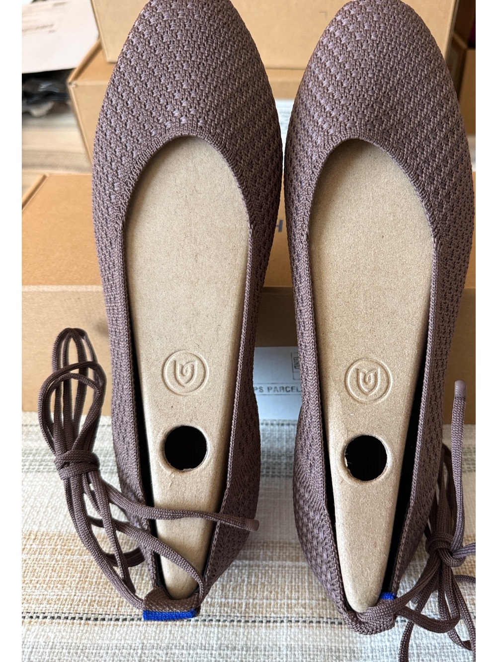 Rothy’s Square Wrap Ballet Flat NWT in Maple 7.5